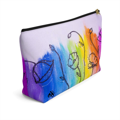 Rainbow Poppy  - Accessory Pouch w T-bottom