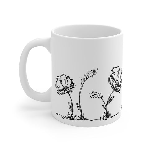 Poppy Flower Mug 11oz
